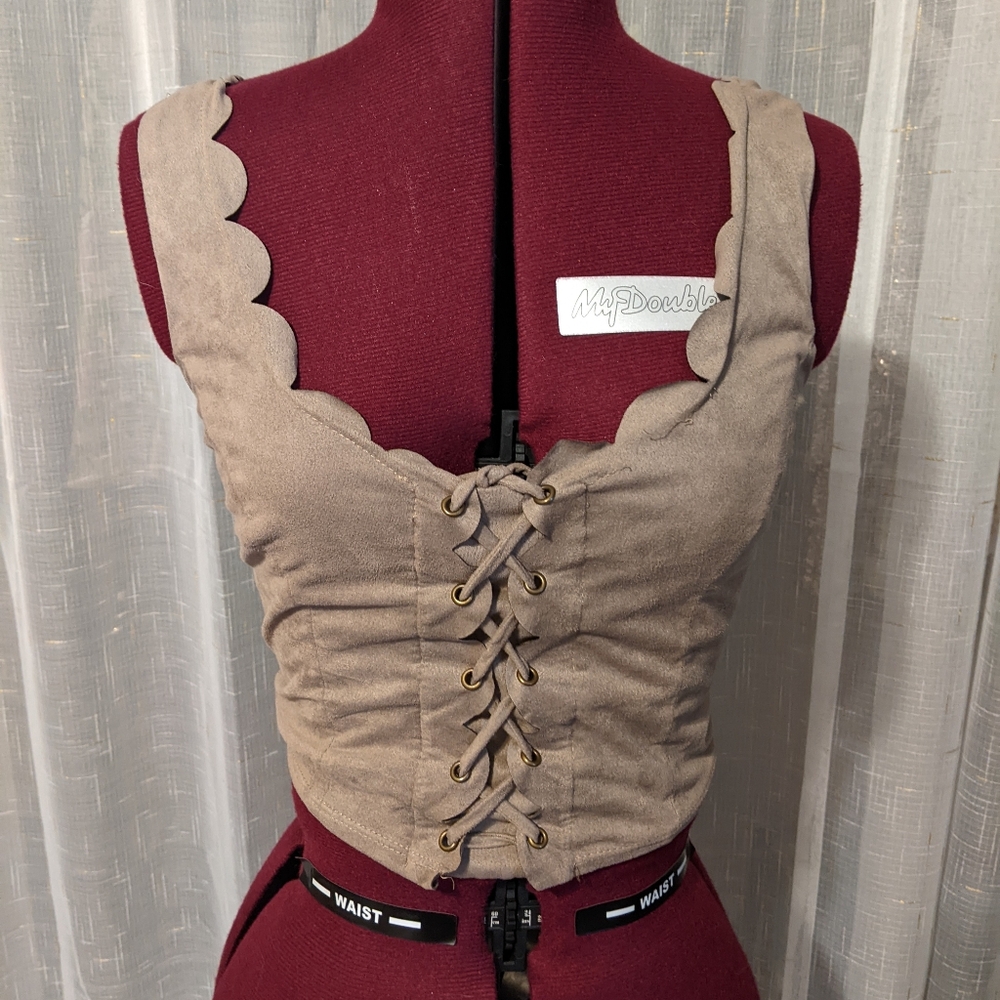 Tan mock corset by Charlotte Russe